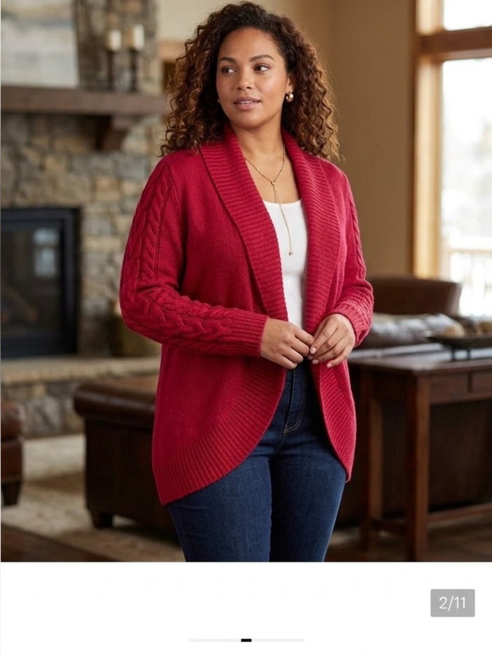 VTG JH Collectible Red Cardigan Sweater Women’s 3XL NWT! Grandmacore Ski Lodge